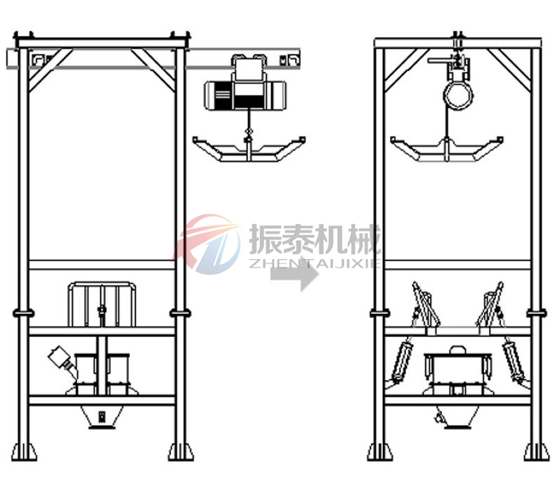 鋰電材料噸袋投料站工作原理